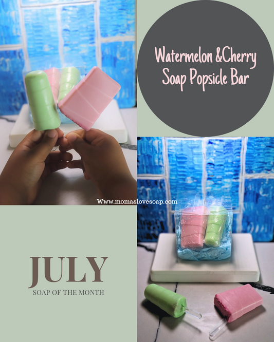 Popsicle Soap Bar Watermelon and cherry Soap of The Month
